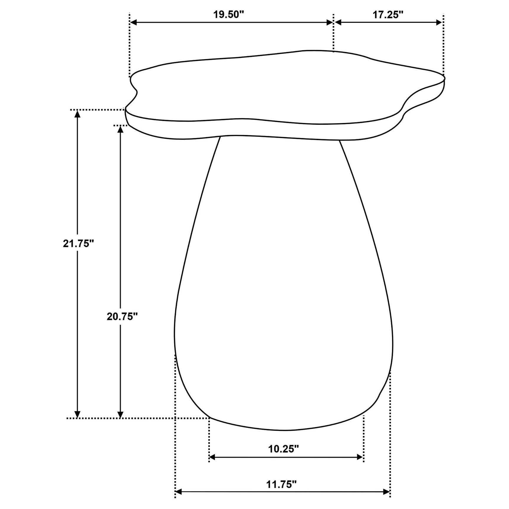 Perth Off White 20-inch Side Table with Cloud-Shaped Top - Ornate Home