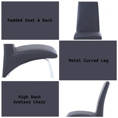 Pervis Black PU & Chrome Side Chair - Ornate Home
