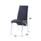Pervis Black PU & Chrome Side Chair - Ornate Home