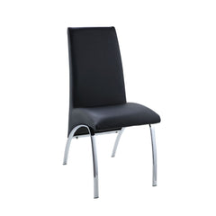 Pervis Black PU & Chrome Side Chair - Ornate Home