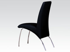 Pervis Black PU & Chrome Side Chair - Ornate Home