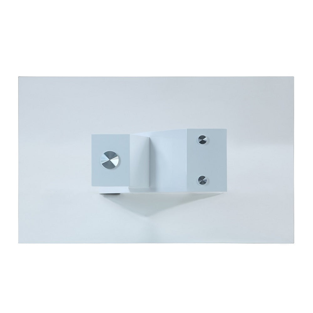 Pervis White & Clear Glass Dining Table - Ornate Home