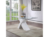 Pervis White & Clear Glass Dining Table - Ornate Home