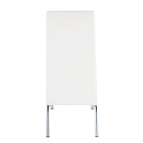 Pervis White PU & Chrome Side Chair - Ornate Home