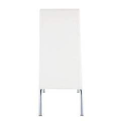 Pervis White PU & Chrome Side Chair - Ornate Home