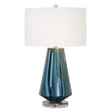 Pescara Blue/Teal-Gray Glass Lamp - Ornate Home