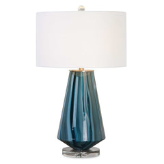 Pescara Blue/Teal-Gray Glass Lamp - Ornate Home