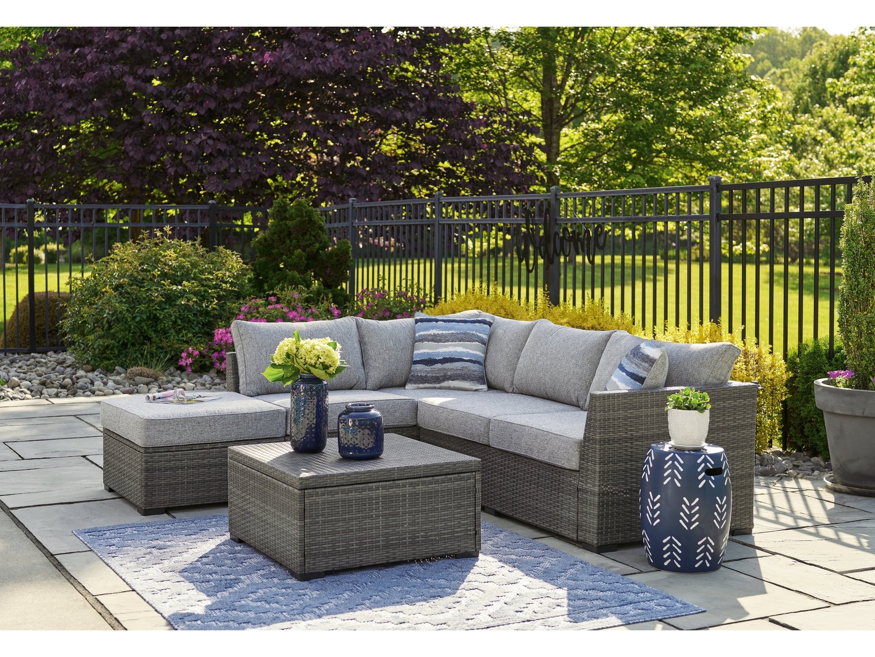 Petal Road Gray Outdoor Sectional Seating Group (Set of 4) - Ornate Home