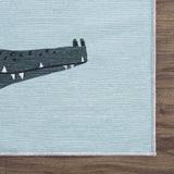 Petey Blue Animal Print Washable Kids Rug - Clearance - Ornate Home