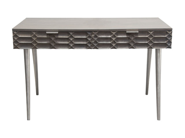 Petra Smoke Grey 2-Drawer Writing Desk - Ornate Home