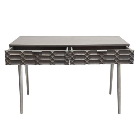 Petra Smoke Grey 2-Drawer Writing Desk - Ornate Home