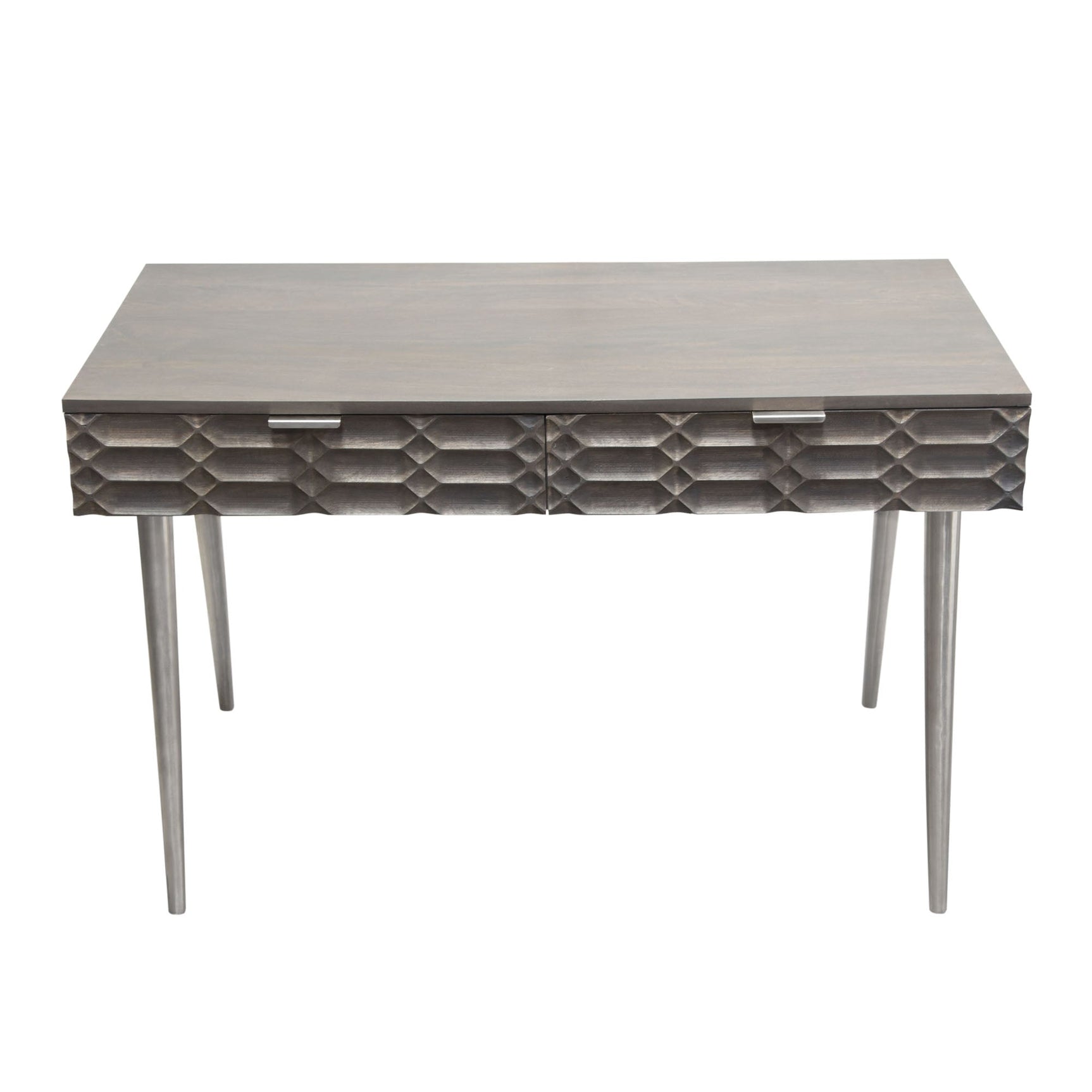 Petra Smoke Grey 2-Drawer Writing Desk - Ornate Home