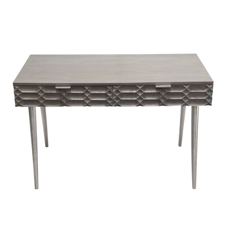 Petra Smoke Grey 2-Drawer Writing Desk - Ornate Home