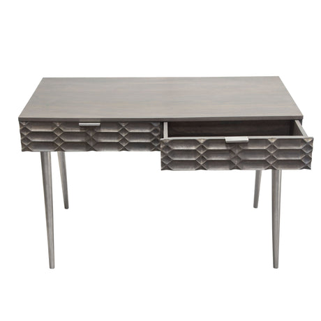 Petra Smoke Grey 2-Drawer Writing Desk - Ornate Home