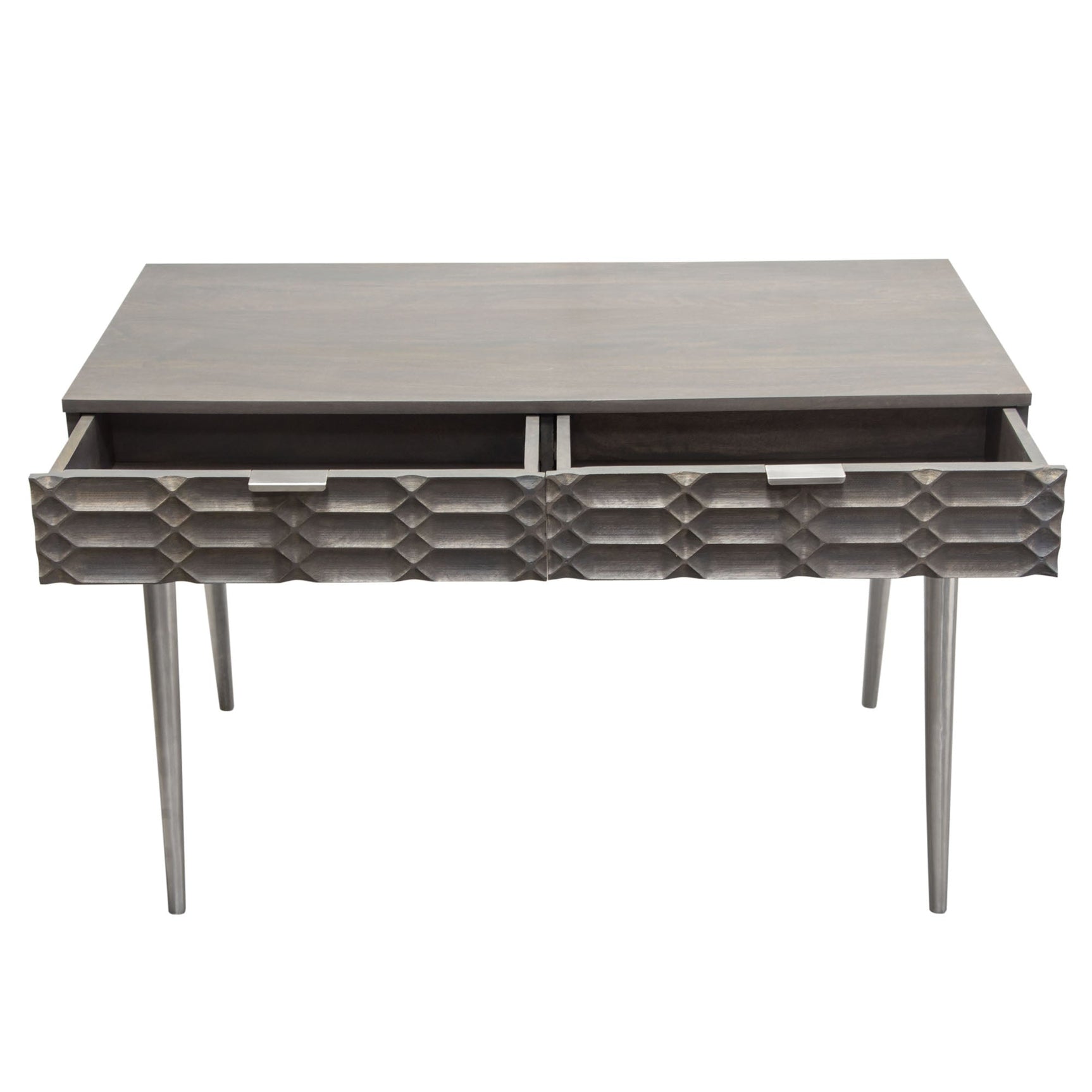 Petra Smoke Grey 2-Drawer Writing Desk - Ornate Home