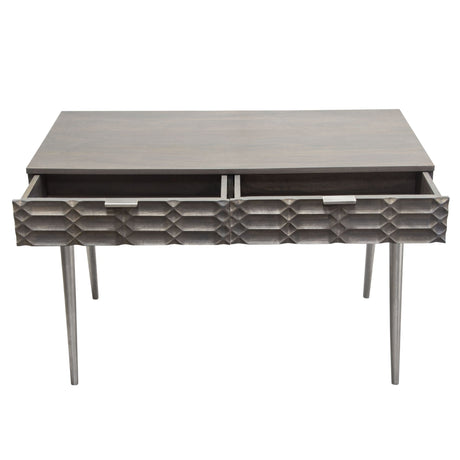 Petra Smoke Grey 2-Drawer Writing Desk - Ornate Home