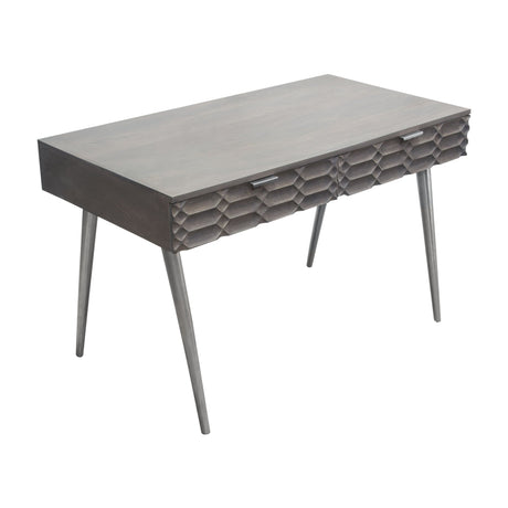 Petra Smoke Grey 2-Drawer Writing Desk - Ornate Home