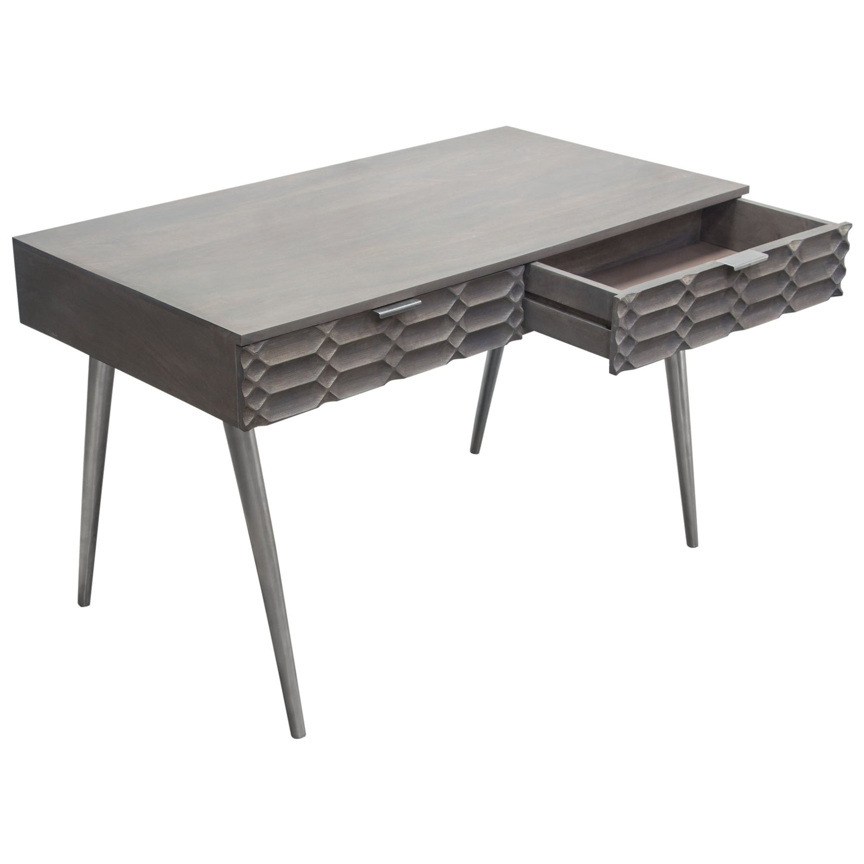 Petra Smoke Grey 2-Drawer Writing Desk - Ornate Home