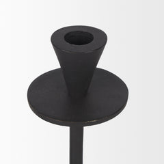 Petria Matte Black Textured Metal Taper Candle Holders - Ornate Home