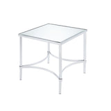 Petunia Mirrored/Chrome End Table - Ornate Home