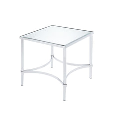 Petunia Mirrored/Chrome End Table - Ornate Home
