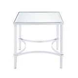 Petunia Mirrored/Chrome End Table - Ornate Home