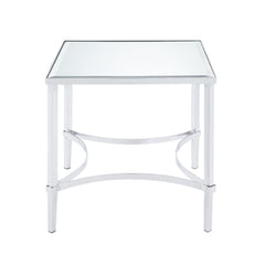 Petunia Mirrored/Chrome End Table - Ornate Home