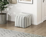 Pewter Multi-color Pouf - Ornate Home
