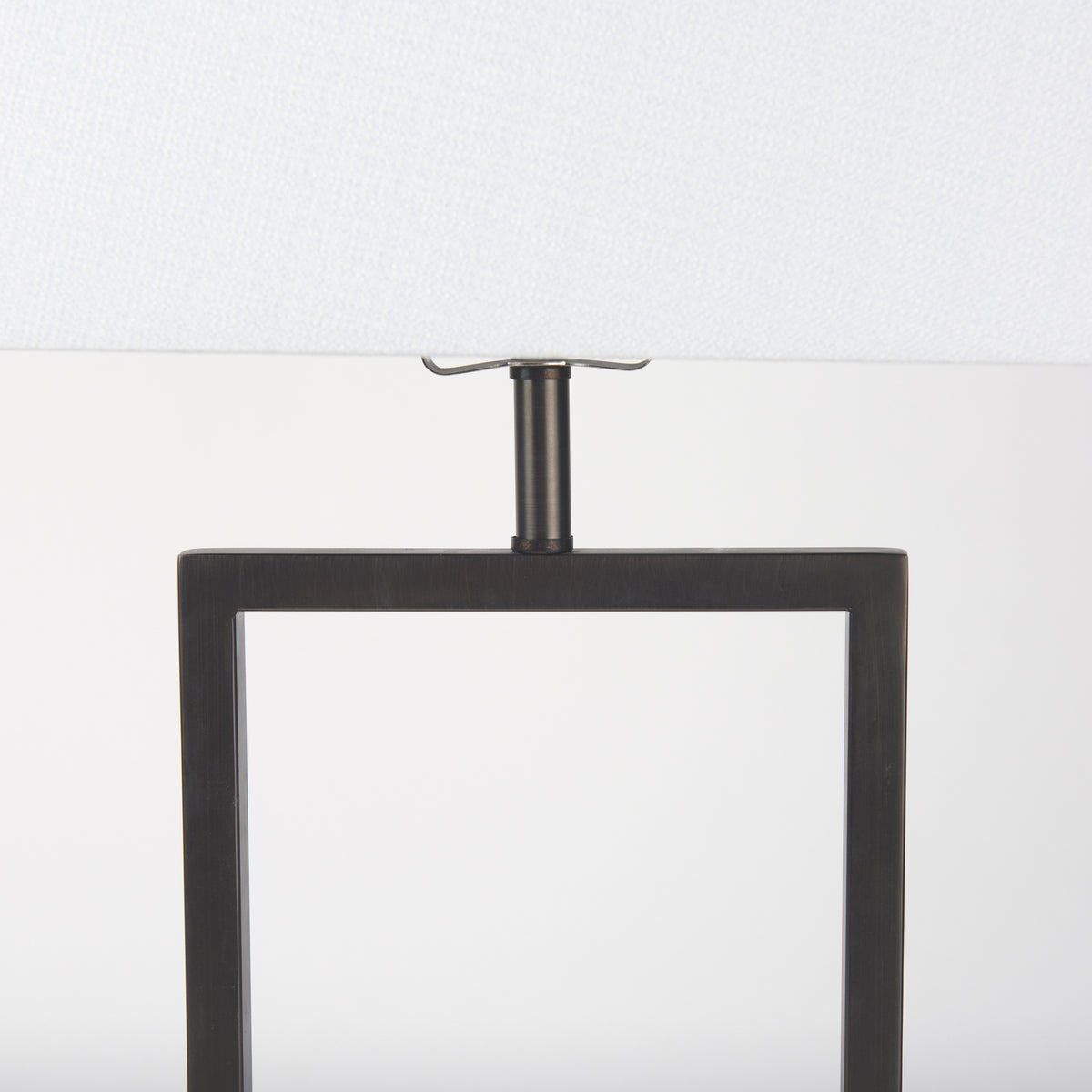Peyton Black/White Metal Cube and Shade Table Lamp with Marble - Ornate Home