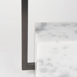 Peyton Black/White Metal Cube and Shade Table Lamp with Marble - Ornate Home