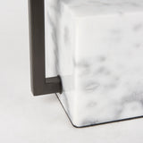 Peyton Black/White Metal Cube and Shade Table Lamp with Marble - Ornate Home