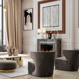 Phantom Dark Gray Velvet Swivel Accent Chair - Ornate Home