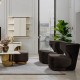 Phantom Dark Gray Velvet Swivel Accent Chair - Ornate Home