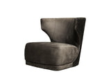 Phantom Dark Gray Velvet Swivel Accent Chair - Ornate Home