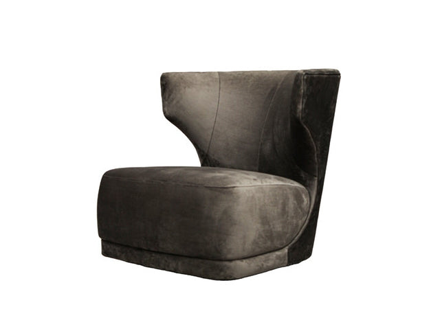 Phantom Dark Gray Velvet Swivel Accent Chair - Ornate Home