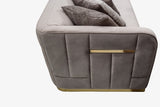 Phantom Gray Velvet & Gold Living Room Set / 2pc - Ornate Home