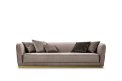 Phantom Gray Velvet & Gold Stationary Sofa - Ornate Home