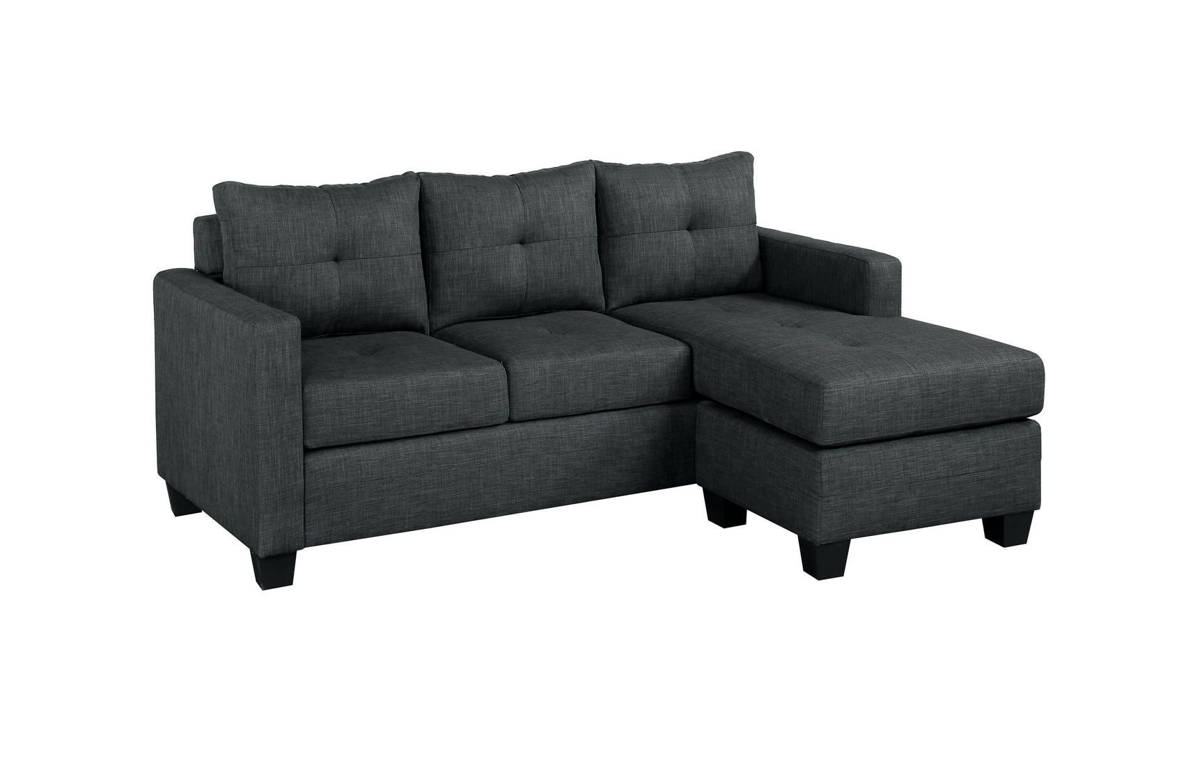 Phelps Dark Gray Reversible Sofa Chaise - Ornate Home