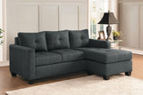 Phelps Dark Gray Reversible Sofa Chaise - Ornate Home