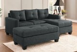 Phelps Dark Gray Reversible Sofa Chaise - Ornate Home