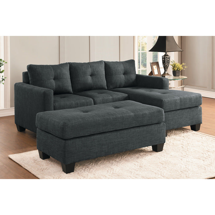 Phelps Dark Gray Reversible Sofa Chaise - Ornate Home