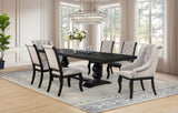 Phelps Tan/Distressed Noir 7-piece Rectangular Dining Table Set - Ornate Home