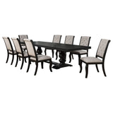 Phelps Tan/Distressed Noir 9-piece Rectangular Dining Table Set - Ornate Home
