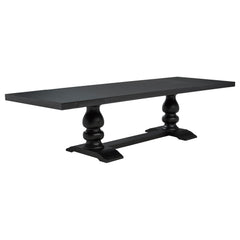 Phelps Tan/Distressed Noir 9-piece Rectangular Dining Table Set - Ornate Home