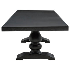 Phelps Tan/Distressed Noir 9-piece Rectangular Dining Table Set - Ornate Home