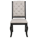 Phelps Tan Distressed Noir Upholstered Dining Side Chair (Set of 2) - Ornate Home