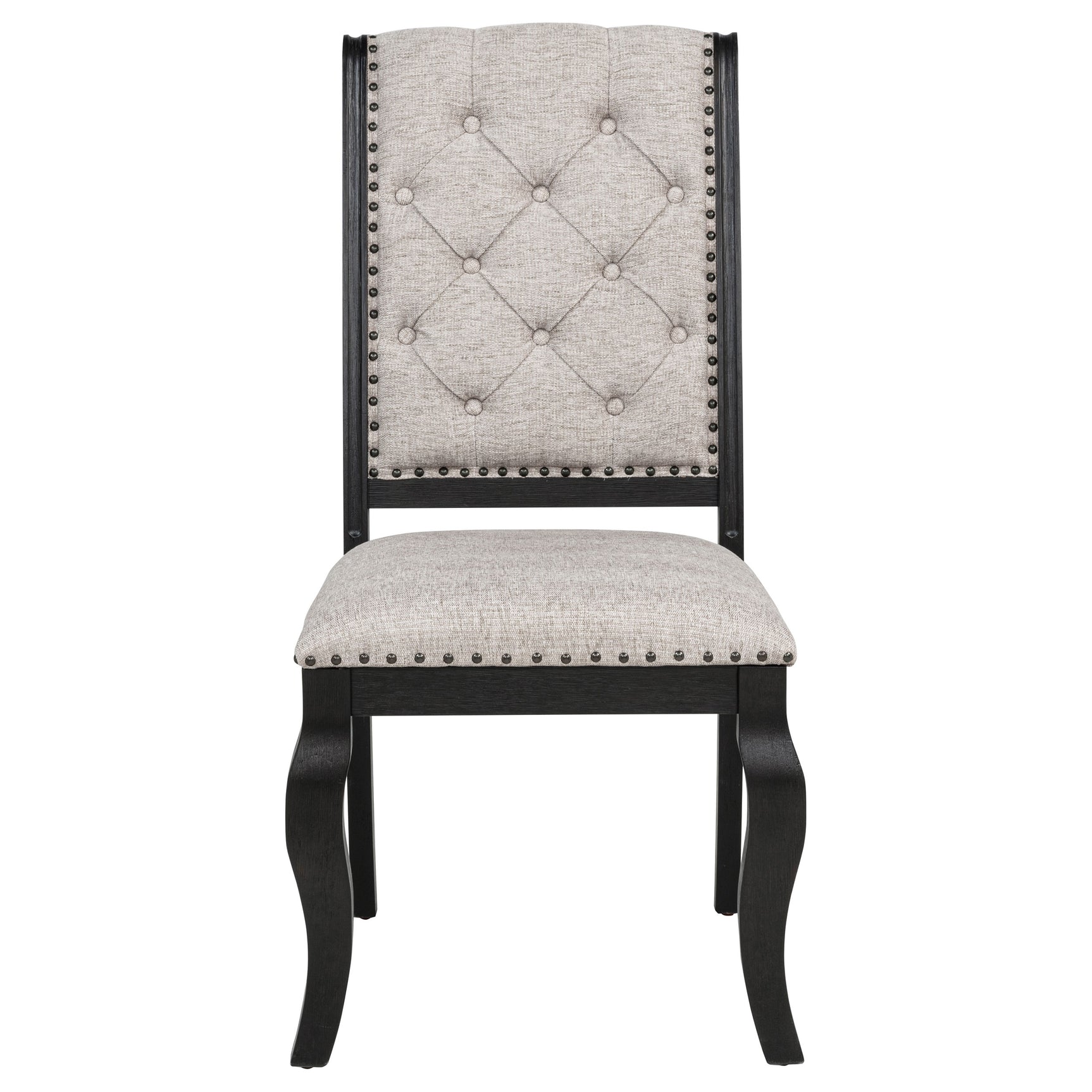 Phelps Tan Distressed Noir Upholstered Dining Side Chair (Set of 2) - Ornate Home