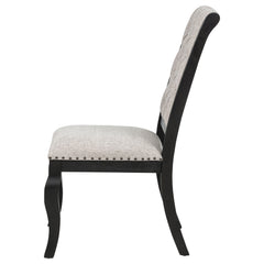 Phelps Tan Distressed Noir Upholstered Dining Side Chair (Set of 2) - Ornate Home