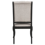 Phelps Tan Distressed Noir Upholstered Dining Side Chair (Set of 2) - Ornate Home
