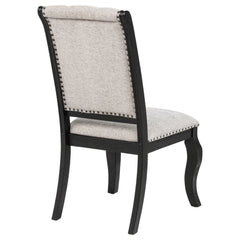 Phelps Tan Distressed Noir Upholstered Dining Side Chair (Set of 2) - Ornate Home